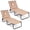 Beige, variant on Gymax 2PCS Folding Beach Sun Lounger w/Face Hole Removable Pillows 4-Position Backrest Navy