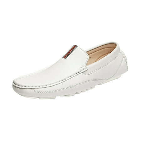 

Bruno Marc Men s Classic Loafers Driving Moccasins Shoes Slip on Lightweight Shoes BM-PEPE-2 WHITE Size 7.5