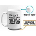 thumbnail image 5 of Motorcyclist Coffee Mug 15oz White - You Don't Always Need A Plan - Funny Biker Cafe Racer Motorcycle Rider Vintage Retro, 5 of 7