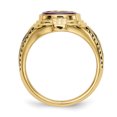 thumbnail image 2 of 14K Yellow Gold Men's Synthetic Ruby Masonic Ring, 2 of 3