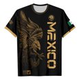 thumbnail image 4 of Mexico Men's Soccer Jersey, Men's Mexican Heritage Aztec Graphic T-Shirt, Short Sleeve Athletic Football Top, Eagle and Snake Emblem Fan Gear, 4 of 5