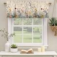 thumbnail image 2 of Spring Floral Curtain Valances for Windows, Kitchen Valance Window Treatments Panel 2 Pack, Beige Watercolor Botanical Rod Pocket Short Curtains for Bathroom Bedroom 54 x 18 Inch, 2 of 8