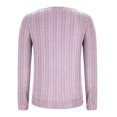thumbnail image 5 of Olyvenn Womens Long Sleeve Crew Neck Shirts Pleated Keyhole Tops Solid Blouses Dressy Casual Tunic Blouse Pink 8-10, 5 of 9