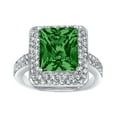 thumbnail image 4 of ELYA Jewelry Women's Radiant-Cut Green Cubic Zirconia Sterling Silver Ring, 4 of 4