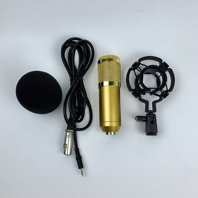 LEEYNEER Vocal Microphone Double-layer Elastic Mesh Golden 1Set Conference and Performance