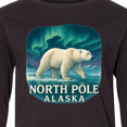 thumbnail image 4 of Inktastic North Pole Alaska Polar Bear Aurora Long Sleeve Youth T-Shirt, 4 of 5