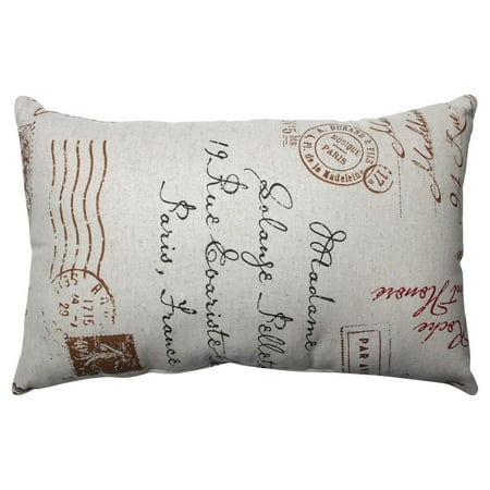 UPC 751379474847 product image for Pillow Perfect French Postale 18.5 x 11.5 in. Retangle Throw Pillow - Linen/Red | upcitemdb.com
