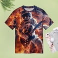 thumbnail image 4 of Astronauts Play Guitar in Space Women's T-Shirt Short Sleeve T Shirts Tops Tee Ladies Loose T, 4 of 6