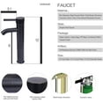 thumbnail image 3 of PULUOMIS Bathroom Vessel Sink Black and White Ceramic Basin Bowl Chrome Faucet Pop up Drain, 3 of 7