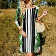 thumbnail image 3 of Yellow And Green Banana-4 Flare Dress Square Neck Dress Elegant Female Fashion Printed Dress, 3 of 9