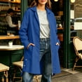 thumbnail image 2 of Floleo Women's Long Hooded Rain Jacket Waterproof Windbreaker Coat Lightweight Outdoor Raincoat with Pockets Casual Fall Spring Outerwear, 2 of 9