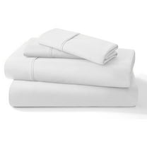 4PC Bedding Set, 100% Organic Cotton 600 Thread Count, 18" Deep Pocket - [Twin, White]