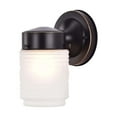 thumbnail image 2 of Nuvo Lighting 1 Light 6 Inch Porch Wall Mason Jar with Frosted Glass Mahogany Bronze Finish, 2 of 7