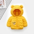 thumbnail image 3 of Ketyyh-chn99 Fall Jacket for Girls Toddler Baby Girl Jacket Boys Baseball Jacket Varsity Coat Fall Winter Warm Fleece Sweatshirts Bomber Vintage Warm Winter Clothes Size for 12-18 Months,Yellow, 3 of 3