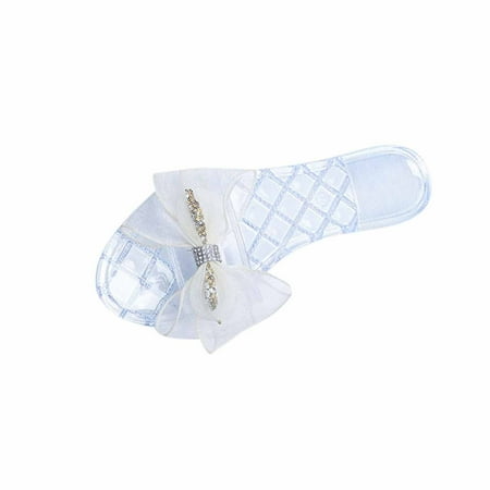

Sentuca Women Solid Open Toe Bow Tie Slippers Shoes Comfy Sandals Casual Comfortable Beach Sandals