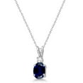 thumbnail image 2 of Oval Sapphire Pendant with Diamonds 14K White Gold (1.11ctw), 2 of 2