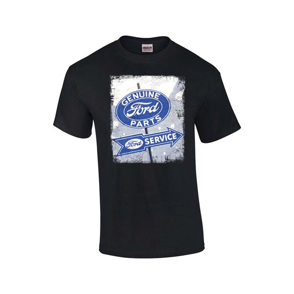 Vintage Ford Genuine Parts Sign Adult Short Sleeve T-shirt-Black-Small