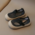 thumbnail image 2 of ZHOGXU Baby Girls Sandals Soft Sole Closed Toe Slip On Lightweight Comfortable Mesh Shoes For Everyday Wear,Black,21, 2 of 4