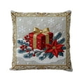 thumbnail image 2 of PRETXORVE 45X45Cm Red Christmas Pillowcase Holiday Snowman Decor Sofa Decor Linen Decorative Embroidered Cushion Cover, 2 of 6