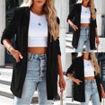 thumbnail image 4 of HAPIMO Women's Blazer Coat Open Front Cardigans Fall Long Sleeve Outwear Pockets Casual Wedding Party Workout Fashion Winter Loose Elegant Velvet Jackets Black L, 4 of 8