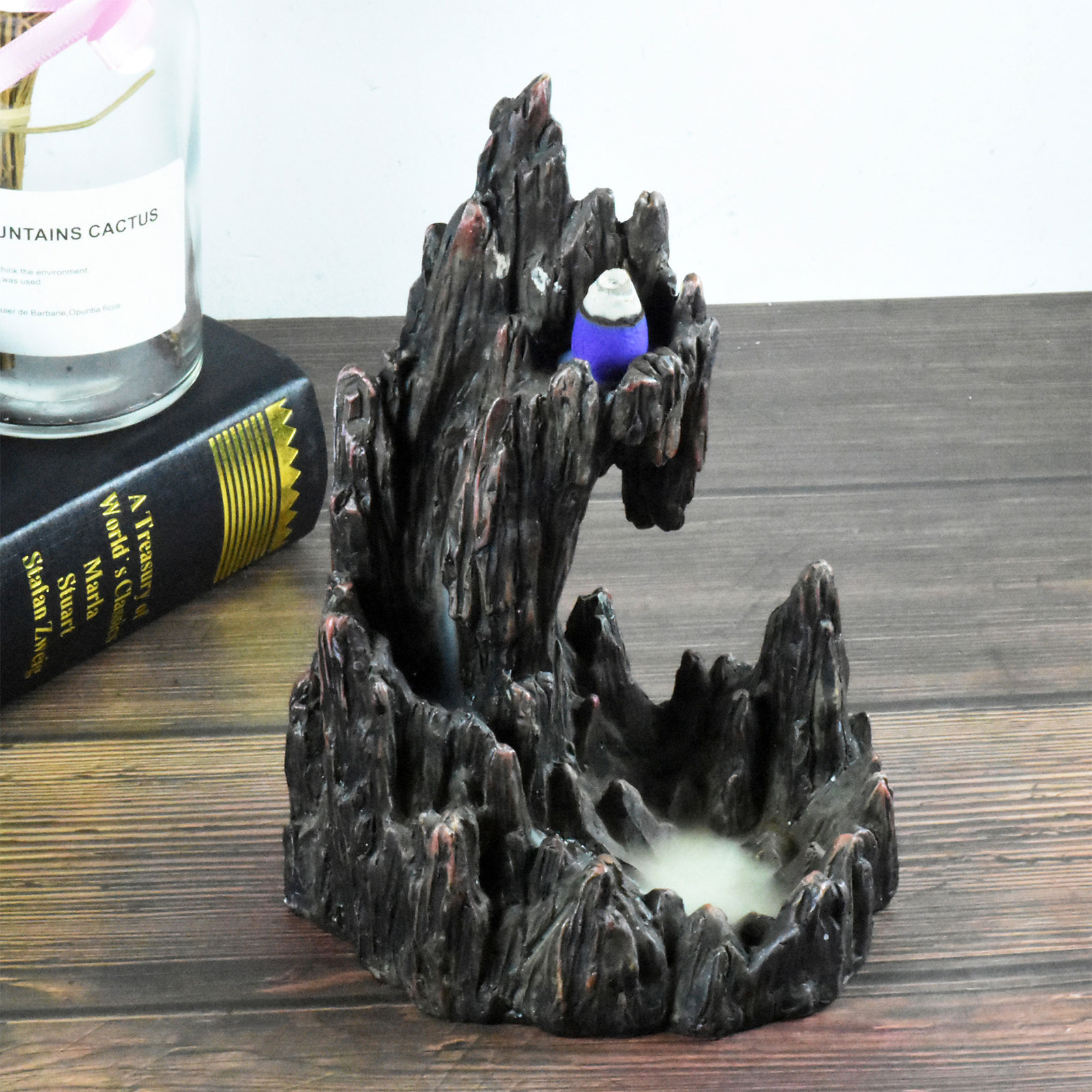 Mountain Backflow Incense for Burner Resin Censer Incense Cone Holder Desktop De
