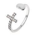 thumbnail image 2 of Fiudx Anillo de Corazón de Melocotón con Diamantes, Joyería de Aleación Antialérgica, Delicado Accesorio de Moda, Regalo para Mujer, San Valentín, Día de La Madre, Navidad., 2 of 6