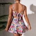 thumbnail image 5 of JoveMarine Women's Hawaiian Floral Bikini Set Sexy Split Two-Piece Swimsuit with Halter Neck Top & Tie-Side Bottoms for Summer Pool Party and Beach Vacation Multicolor L, 5 of 7