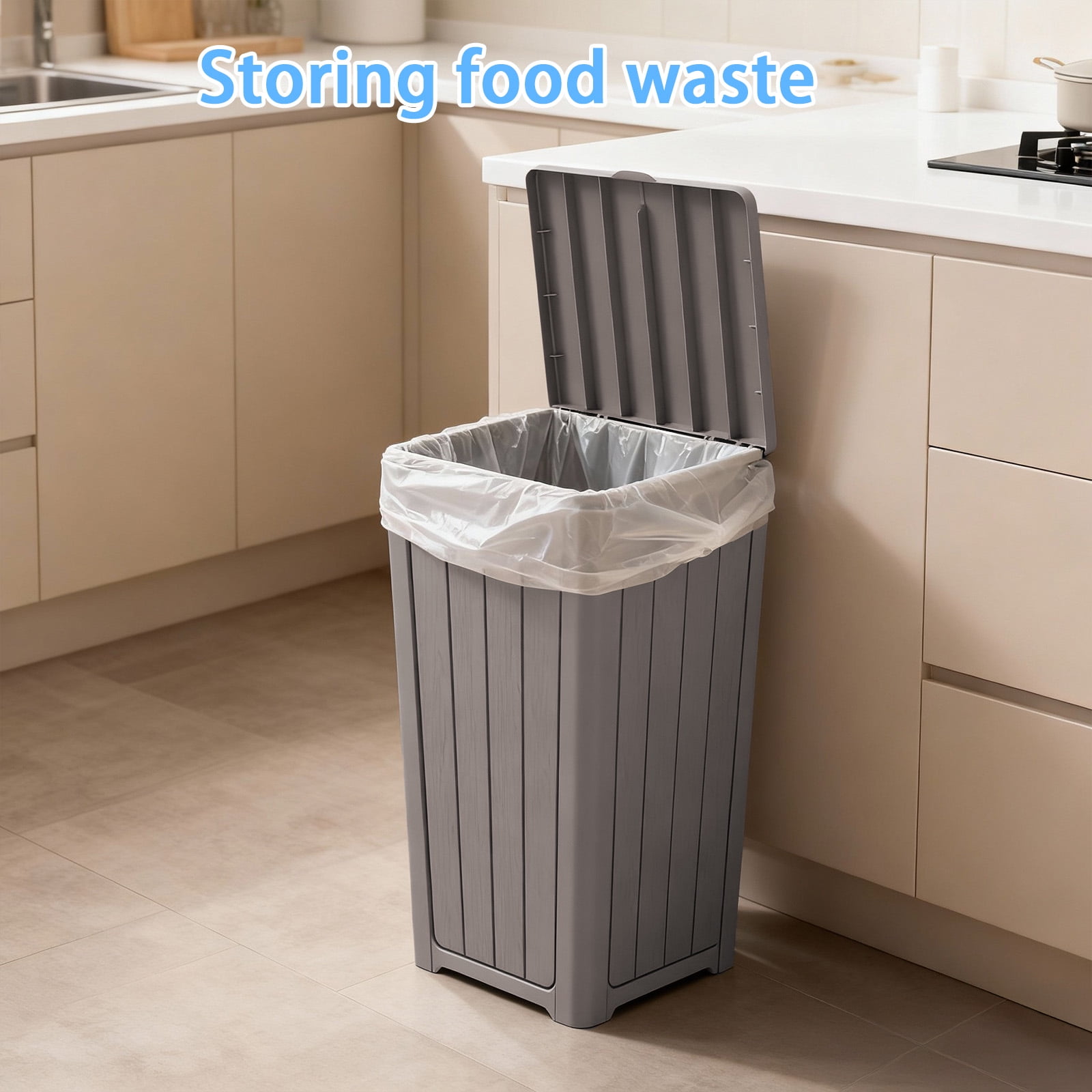 MAYEERTY 85L Trash Bin, Durable Detachable Mobile Garbage Can for Home Office Store