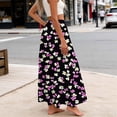 thumbnail image 7 of ZToonmas Women's Floral Print Tiered Maxi Skirt Elastic Waist Drawstring Skirt with Pockets for Summer Casual and Vacation, 7 of 7