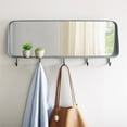 thumbnail image 5 of Walker Edison Rectangle Rounded Corner Wall Mirror with Hooks, Black, 5 of 5