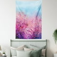 thumbnail image 4 of Flower Tapestry, Sakura Blossom Floral Beauty with Sky Japanese Inspired Cherry Spring Theme, Wall Hanging for Bedroom Living Room Dorm Decor, 60W X 80L Inches, Puple Pale Blue, by Ambesonne, 4 of 5