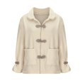 thumbnail image 3 of Lovskoo Womens Winter Warm Lapel Faux Faux Fur Coat Long Sleeve Jacket Soft Fluffy Overcoat Outwear with Pockets Beige, 3 of 6
