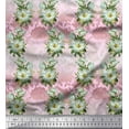 thumbnail image 1 of Soimoi Poly Georgette Fabric Leaves & Magnolia Floral Print Fabric by Yard 42 Inch Wide, 1 of 3