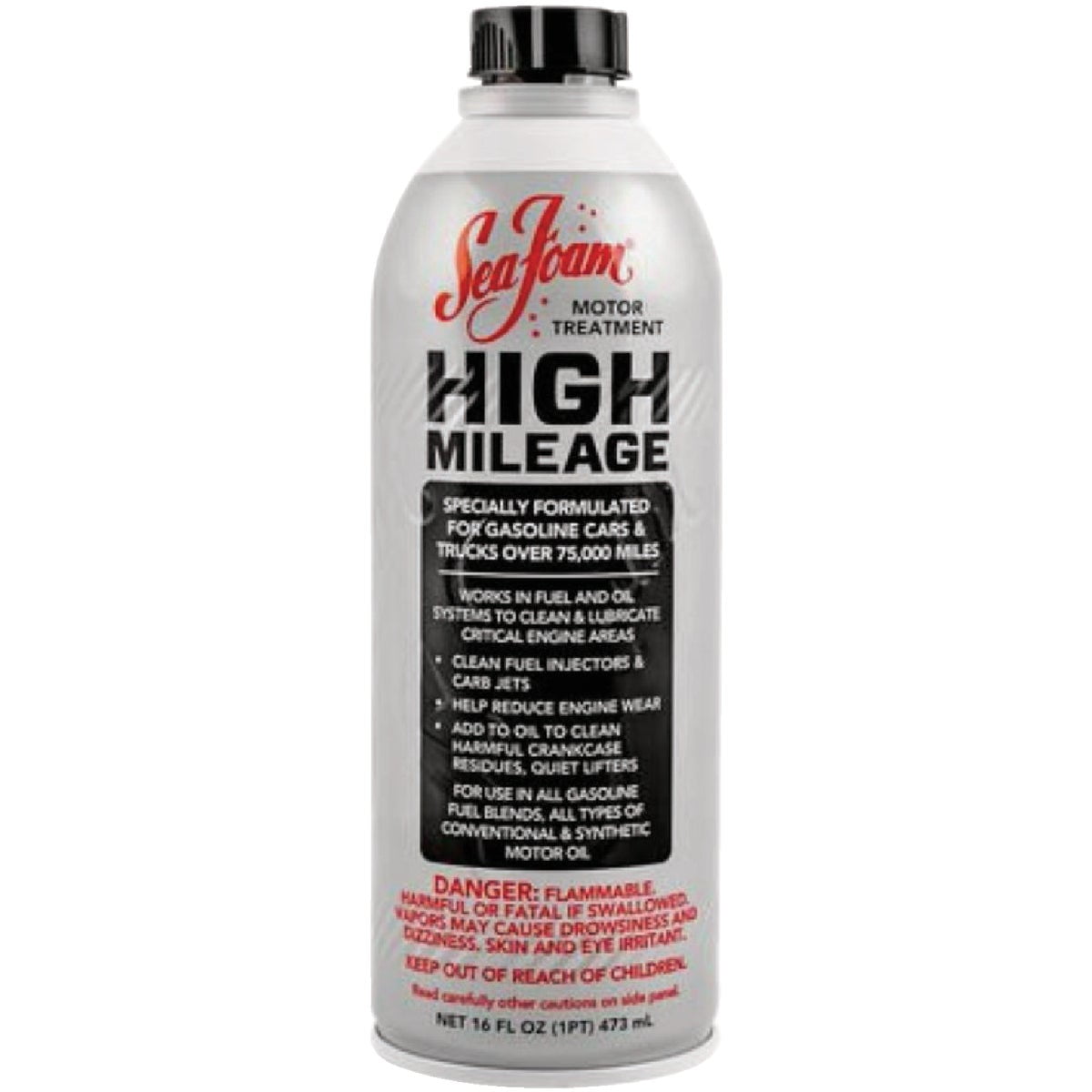 Sea Foam High Mileage Motor Treatment Gas & Oil Additive, HM16, 16 oz, Pack of 4