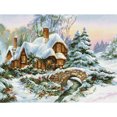 thumbnail image 2 of Cuadros Decorativos Full Cross Stitch Handcraft 11CT Stamped Winter Cabin Costura Adorno para el hogar DQrwqpou Nuevos Originales, 2 of 9