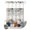Grey-blue, variant on No Hook Shower Curtain, Orange Blue Pumpkin Fall Shower Curtains for Bathroom with See Through Top Window, Thanksgiving Botanical Vintage Waterproof & Washable Bath Curtain Long 72"x78"