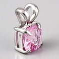 thumbnail image 2 of Preslie: 2.9ct 8mm Cushion Cut Simulated Pink Tourmaline Solitaire Pendant Sterling Silver, 2 of 2