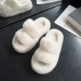 thumbnail image 5 of Women Fuzzy Slippers Winter Slippers Fashion Anti Slip Comfortable Soft Plush House Shoes Open Toe Slide Slippers for Indoor Outdoor Bedroom 40, 5 of 8