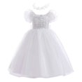 thumbnail image 1 of 2023, vestido largo blanco elegante de princesa para niños, vestido de baile de flores para niñas, ropa de bebé, fiesta de cumpleaños, boda, noche, Vestidos para niños 4T (etiqueta 110) Gao Jinjia LED, 1 of 2