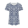 thumbnail image 5 of Quinlirra Summer Shirts for Women Fashionable Women's Casual Short Sleeved Loose Round Neck Printed Top, 5 of 5