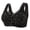 Black, variant on Women's Floral Front Closure Bra Wire-Free Wide Strap Lace Trim Plus Size Neutral Comfort Push Up Everyday Bra,Purple (M)
