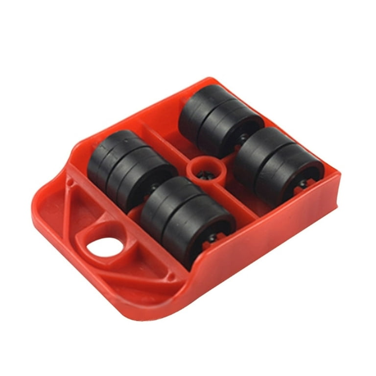 5PCS Furniture Movers Sliders Appliance Roller - Convenient Moving Sliders  for Heavy Furniture Moving Pad RED 