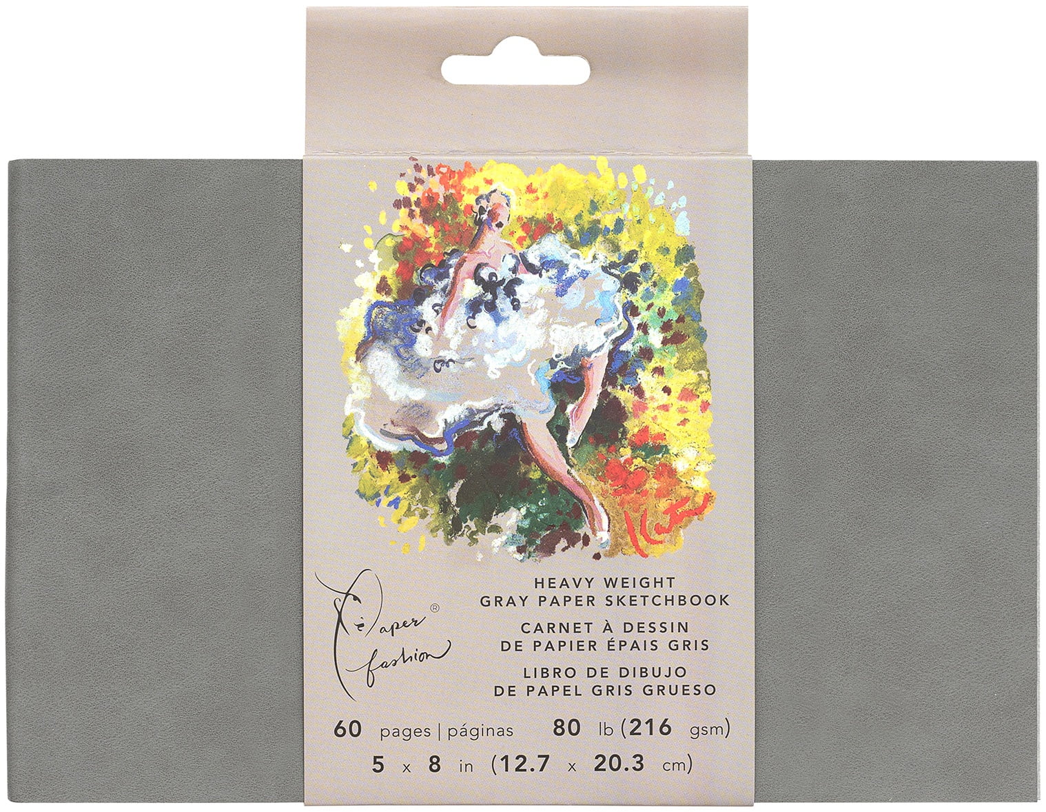 Paper Fashion Sketchbook 5'X8'-60 Sheets - Gray