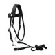 thumbnail image 1 of Brida de caballo con riendas, cuerda principal para caballo, sillas de montar occidentales ajustables, riendas de brida de tracción lateral, equipo L Negro, 1 of 8