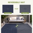 thumbnail image 3 of KUETH 9'x 12' Outdoor Rug Plastic Foldable Waterproof Outside Carpet UV Resistant Geometric Patio RV Deck Mat,BLUE GREY, 3 of 6