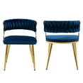 thumbnail image 2 of Daisy 2PACK Upholstered Dining Chairs with Woven Back Navy Blue, 2 of 5