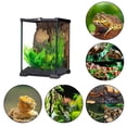 thumbnail image 1 of REPTI ZOO Mini Terrario para Reptiles 12 Lt . 21cm X 21cm X 30cm, con tapa superior de malla, vision 360°, para reptiles, anfibios, insectos, arácnidos y más. REPTI ZOO Tortuguero con rampa cristal, 1 of 12
