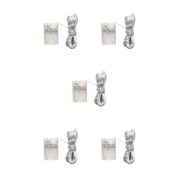 Cateissary Lámpara de cadena Luces LED Atmósfera Accesorios de diseño Iluminación decorativa para patios de jardín doméstico Suministros de Blanco puro/10 metros 5Conjunto