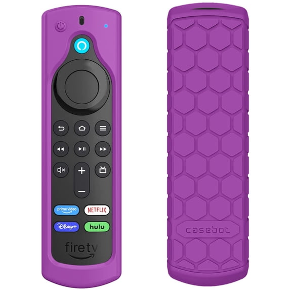 CaseBot Anti-Slip Remote Case Silicone Cover for Fire TV Stick 4K Max / Fire TV Stick (2nd and Later) / Fire TV Stick Lite / Fire TV Cube / Alexa Voice Remote (2nd Gen and 3rd Gen), Purple