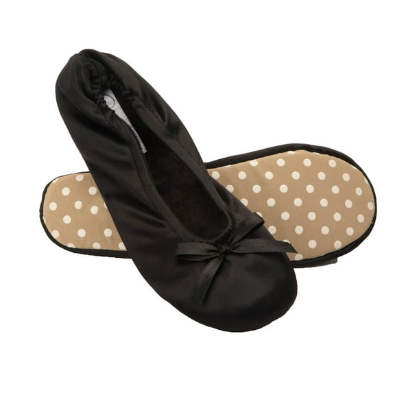 Jessica Simpson Womens Satin Ballerina Yoga Slipper with Bow